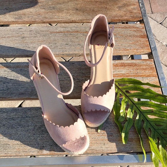 LAST 1! DUSTY MAUVE PLATFORM ESPADRILLE WEDGES - Picture 2 of 6